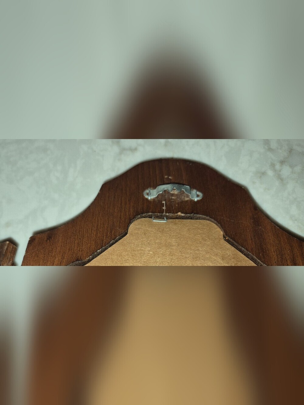 Vintage MCM Tri-fold Wooden Wall Sconce: Mirror & Mini Shelves - Picture 4 of 6
